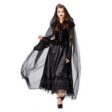 Scary Vampire Witch Cosplay Costume Halloween Carnival Party Women Masquerade Horror Black Lace Fancy Cloak Gothic Dress Ghost 2024 - buy cheap
