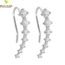 Flyleaf 925-sterling-silver Cubic Zircon Stud Earrings For Women Lady Hypoallergenic Fashion Jewelry 2024 - buy cheap