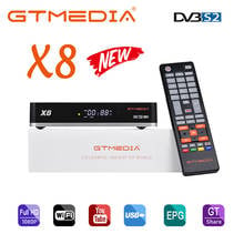 Gtmedia-receptor de tv via satélite x8, decodificador embutido de tv, com wi-fi, modelo europeu t2mi, acm, vcm 2024 - compre barato