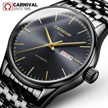 Carnival Brand Fashion Business Watch For Men Luxury Automatic Mechanical Watches Waterproof Calendar Dress Clock Reloj Hombre 2024 - buy cheap