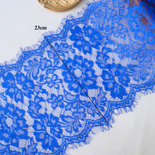 3 metro/lote 23cm de largura azul cílios rendas guarnição tecido flor diy artesanato vestido casamento roupa sutiã material do laço feito à mão 2024 - compre barato