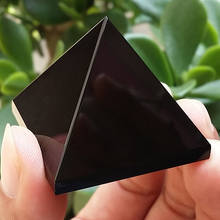 Presente de cristal de quartzo obsidiana preta natural decoração para casa pirâmide cristal de cura hyd88 2024 - compre barato