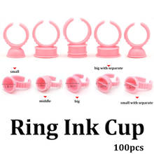 100pcs Microblading Tattoo Pink Ring Tattoo Ink Cup for Tattoo Needle Supplies Permanent Makeup Tattoo Accessorie Free Shipping 2024 - buy cheap