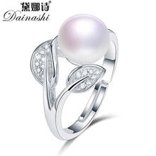 Dainashi-Anillo de plata de primera ley y circón para mujer, sortija ajustable, plata esterlina 100%, perla cultivada en agua dulce auténtica, gran oferta 2024 - compra barato