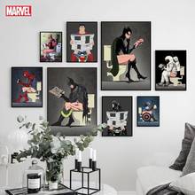 Póster de Marvel de Los Vengadores, divertido Spiderman, Iron Man, Capitán América, superhéroe, figura de acción, pintura en lienzo, impresiones, decoración del hogar para niños 2024 - compra barato