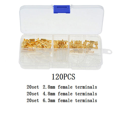 120/180/270Pcs/Set Gold And Silver Color Insulated Electrical Wire Crimp Terminals 2.8/4.8/6.3mm Spade Connectors Assortment Kit 2022 - buy cheap
