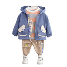 New Autumn Baby Girl Clothes Children Boys Sports Hooded Jacket T Shirt Pants 3Pcs/sets Toddler Fashion Costume Kids Tracksuits 2024 - buy cheap