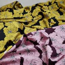 New Pajamas Dress Satin Flower Printed Fabric Small Stretchy Patchwork Shirt Scarf Textile Polyester 2024 - buy cheap