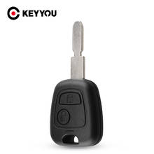 Keyyou-capa de chave remota para peugeot 406, 407 307107 205 206 207, 2 botões, sem corte, cobertura de lâmina 2024 - compre barato