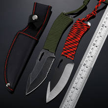 Cuchillo de caza de hoja fija con funda, cuchillo táctico de supervivencia para acampar al aire libre, senderismo, pequeños cuchillos rectos, herramienta EDC de pesca 2024 - compra barato