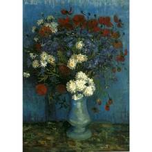 Still life Paintings of Vincent Van Gogh Vase with Cornflowers and Poppies artwork for sale Handmade canvas picture wall decor 2024 - buy cheap