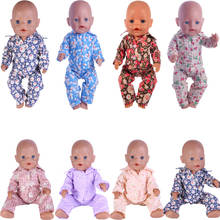 Vários estilos de roupas de boneca de pijama, para boneca americana de 18 tamanhos e itens de bebê recém-nascido de 43 cm, acessórios de bonecas, presentes 2024 - compre barato