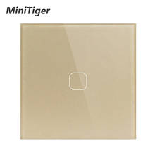 MiniTiger EU/UK Standard,1 Gang 1 Way Wall Touch Switch, White Crystal Glass Switch Panel,  220-250V, Only Touch Function 2024 - купить недорого