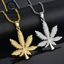 New Fashion Hemp Leaf Necklace Men Women Maple Leaf Pendant Chain Necklace Friendship Gift Choker Jewelry Wholesale Dropshipping 2024 - buy cheap