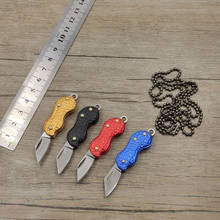 Mini cuchillo plegable con mango en forma de cacahuete, cuchillo de bolsillo 440C colgante de acero inoxidable, herramienta EDC para collar 2024 - compra barato