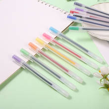 Juego de bolígrafos de tinta de Gel de 0,5mm para estudiantes, bolígrafos de Gel coloridos de Color caramelo, suministros de escritura para diario, papelería escolar, 12 Uds. 2024 - compra barato