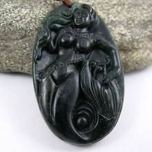 Colgante de amuleto de Jade verde y negro de sirvienta de mar, 228 # 2024 - compra barato
