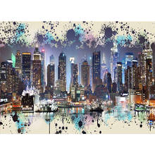 5D DIY Diamond Painting By Number Colorful New York Skyline Manhattan City Night Diamond Embroidery Cross Stitch Kits Home Decor 2024 - buy cheap