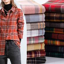 Free shipping 145x50cm High quality cotton twill new cloth sanding soft fabric yarn dyed Christmas Plaid Shirt cloth 240g/m 2024 - buy cheap