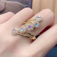 Anillo de piedra lunar Natural y Real para mujer, anillos de compromiso de boda, anillo de piedra lunar de Plata de Ley 925 2024 - compra barato
