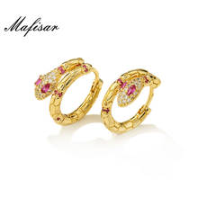 Mafisar Unique Design CZ Snake Earrings For Women Girl FashioN Gold Color Snake Hoop Earrings Wedding Jewelry Wholesale 2024 - buy cheap