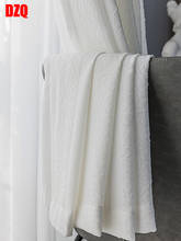 Cortina branca personalizada tule puro para janelas, para sala de estar quarto, moderna, simples, cortina de tule para janelas 2024 - compre barato