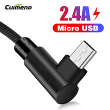 Cable Micro USB Cuimeng 90 grados cargador de carga rápida 3m Cable de datos de teléfono móvil Cable Microusb para Samsung xiaomi Android 2024 - compra barato