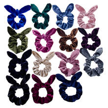 4pcs Girls Elastic Velvet Fabric Bunny Ear Hair Ties Ponytail Holder Women Ladies Bowknot Hair Scrunchies Headwear Accessories 2024 - buy cheap