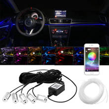 DC 12V RGB LED Strip EL Wire Neon Light 5m 6m 8m Ambient Light APP Bluetooth/Remote Control Car Interior Decor Atmosphere Lights 2024 - buy cheap