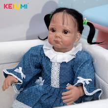 New Arrival 22 Inch Tan Skin Ethnic Doll Cloth Body Soft Vinyl Reborn Baby Dolls Newborn Babies Toys Gifts For Children's Day 2024 - buy cheap