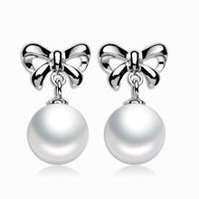 Natural Pearl Earrings Genuine Freshwater Pearl 925 Sterling Silver Drop Earrings For Women Jewelry Fashion Gift 2024 - buy cheap
