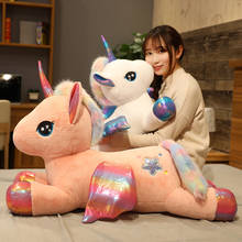 1pc 30-80CM Lovely Star Lying Unicorn with Wings Plush Toys Stuffed Soft Animal Horse Plush Dolls Children Baby Birthday Gifts 2024 - buy cheap