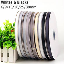 6/9/13/16/25/38mm White Black Grosgrain Ribbon High Quality 100% Polyester Fabric Ribbon for Crafts Hair Bows Making #360785 2024 - buy cheap