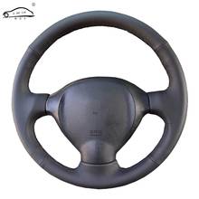 Genuine Leather car steering wheel Cover for Hyundai Santa Fe 2001 2002 2003 2004-2006/dedicated Steering-Wheel Handlebar Braid 2024 - buy cheap