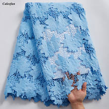 Céu azul guipure cabo de renda 2021 alta qualidade nigeriano africano rendas tecido africano solúvel em água para vestido festa y2367 2024 - compre barato