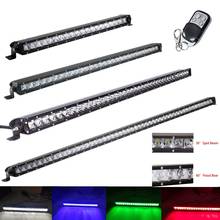 Remote Control 3D 5W Single Row Led Work Light Bar 22 32 42 52Inch Offroad Truck ATV Car Accessories White+Red/Amber/Green/Blue 2024 - buy cheap