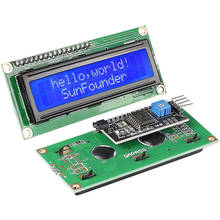 Модуль адаптера последовательного интерфейса для Arduino, ЖК-дисплей 1602 + I2C 1602 16x2 1602A, синий/зеленый экран HD44780, ЖК-дисплей/w IIC/I2C 2024 - купить недорого