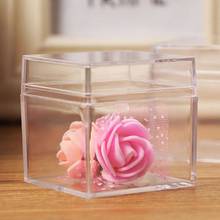 Clear Acrylic 5 Sided Jewelry Display Storage Box Case Square Cube Props Box    Dropshipping 2024 - buy cheap