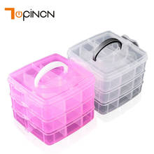 3-layer Detachable DIY Desktop Storage Box Clear Plastic Storage Box Jewelry Organizer Holder Cabinets For Beads Crafts Case 2024 - buy cheap