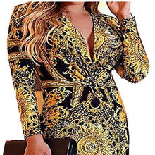 Женское облегающее платье-карандаш, облегающее винтажное платье с принтом, с длинным рукавом, посылка, новый дизайн 1530 2024 - купить недорого
