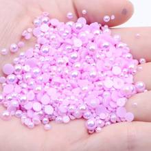1.5-12mm Light Purple AB Half Round ABS Resin Pearls Flatback Non Hotfix Glue On Beads For Crafts Scrapbooking Decorations 2024 - buy cheap