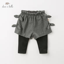 DB12316-Pantalones acolchados de alta calidad para niñas, pantalón de invierno, con bolsillos y lazo, a la moda, para bebés 2024 - compra barato