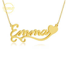 Customized Love Necklace Personalized Charm Heart Name Nameplate Necklace Gold Stainless Steel Choker Women Baby Jewelry Gifts 2024 - buy cheap
