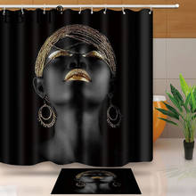 African Girls Shower Curtain American Dark Skin Girl Pattern Waterproof Multi-size Cortina De Bano Bathroom Decor with 12 Hooks 2024 - buy cheap