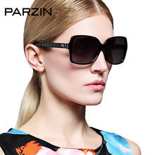 Женские черные элегантные поляризованные солнцезащитные очки PARZIN, Большие солнцезащитные очки женские солнцезащитные очки Tone 2024 - купить недорого