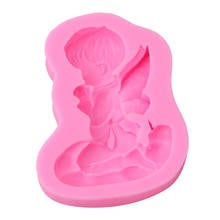 Moldes de silicona 3D con forma de Ángel para bebé, jabón Natural hecho a mano, Fondant, Decoración de cocina, herramientas de decoración de pasteles 2024 - compra barato