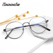 iboode Metal Retro Hollow Glasses Frame Harajuku Round Flat Mirror Spectacles For Male Female Optical Myopic Eye Glasses Frame 2024 - купить недорого