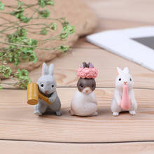 3 шт./лот мультяшный кролик фигурки животных модель семья миниатюрная фигурка DIY ПВХ украшения горячий набор игрушек для детей подарок 2024 - купить недорого
