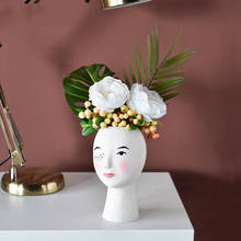 Escultura de retrato de cabeza de florero de resina europea, adornos de maceta, artesanía de decoración de escritorio de oficina, arte para el hogar y sala de estar 2024 - compra barato