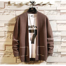 Suéter masculino de malha com botão, blusa quente de outono e inverno da moda, suéter sólido, jaqueta masculina, 2019 2024 - compre barato